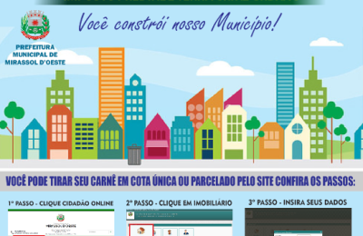 Carn&ecirc;s do IPTU 2018 j&aacute; est&atilde;o dispon&iacute;veis para pagamento e ser&atilde;o entregues pela Prefeitura