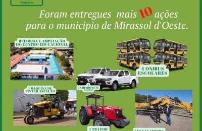 FORAM ENTREGUE 10 A&Ccedil;&Otilde;ES AO MUNICIPIO DE MIRASSOL D'OESTE QUINTA 30/06/2022.