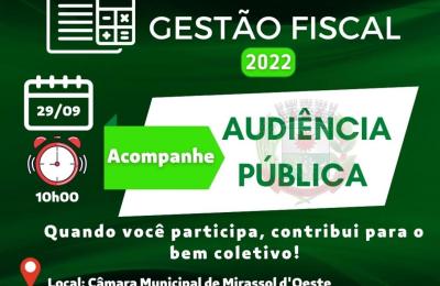 AUDI&Ecirc;NCIA P&Uacute;BLICA PARA APRESENTA&Ccedil;&Atilde;O DO RELAT&Oacute;RIO DE GEST&Atilde;O FISCAL.
