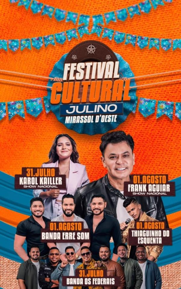 Festival Cultural Julino movimenta Mirassol d&rsquo;Oeste com m&uacute;sica, cultura e tradi&ccedil;&atilde;o