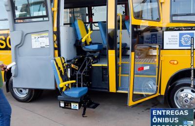 ENTREGA DE 2+ ONIBUS PARA EDUCA&Ccedil;&Atilde;O DE MIRASSOL D'OESTE
