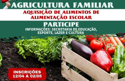 CHAMADA P&Uacute;BLICA PARA AQUISI&Ccedil;&Atilde;O DE G&Ecirc;NEROS DA AGRICULTURA  FAMILIAR!!!