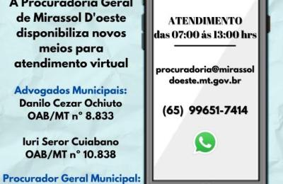 CANAIS VIRTUAIS PARA CONTATO COM A PGM