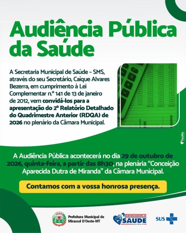 AUDI&Ecirc;NCIA P&Uacute;BLICA DA SA&Uacute;DE