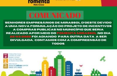 COMUNICADO DA  SECRETARIA DE DESENVOLVIMENTO SUSTENTAVEL!