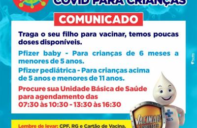 VACINA&Ccedil;&Atilde;O CONTRA COVID PARA CRIAN&Ccedil;AS!
