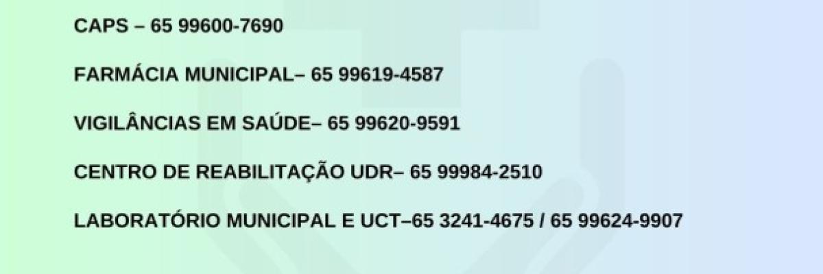 TELEFONES &Uacute;TEIS DA SA&Uacute;DE MDO.