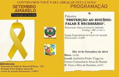 Palestra alerta sobre import&acirc;ncia da preven&ccedil;&atilde;o ao suicidio