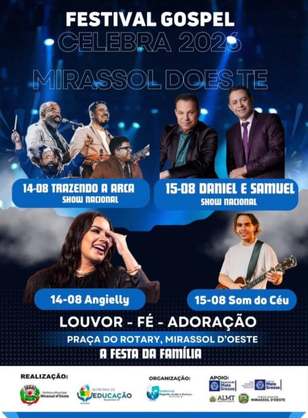 Festival Gospel Celebra 2026 re&uacute;ne fam&iacute;lias em dois dias de f&eacute;, louvor e adora&ccedil;&atilde;o em Mirassol d&rsquo;Oeste