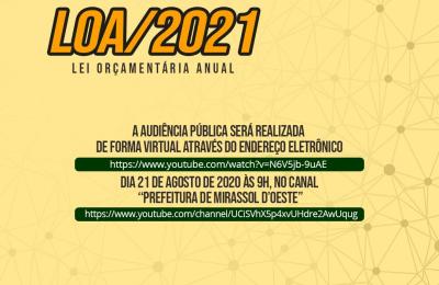 AUDI&Ecirc;NCIA P&Uacute;BLICA VIRTUAL PARA APRESENTA&Ccedil;&Atilde;O DA LOA 2021
