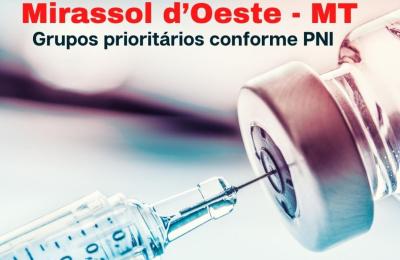 Vacina&ccedil;&atilde;o Mirassol d&rsquo;Oeste - MT Grupos priorit&aacute;rios conforme PNI