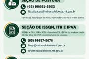 Prefeitura de Mirassol d&rsquo;Oeste divulga canais de atendimento da Coordenadoria de Fiscaliza&ccedil;&atilde;o