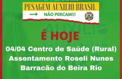 HOJE, PESAGEM AUXILIO BRASIL!!!