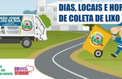 Prefeitura de Mirassol D Oeste divulga cronograma da coleta de lixo
